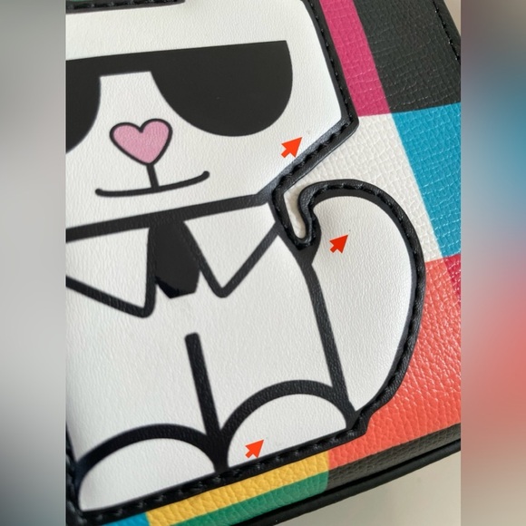 Karl Lagerfeld Paris Maybelle Satchel Multicolor Handle Crossbody Strap Bag (OY) - Picture 9 of 14